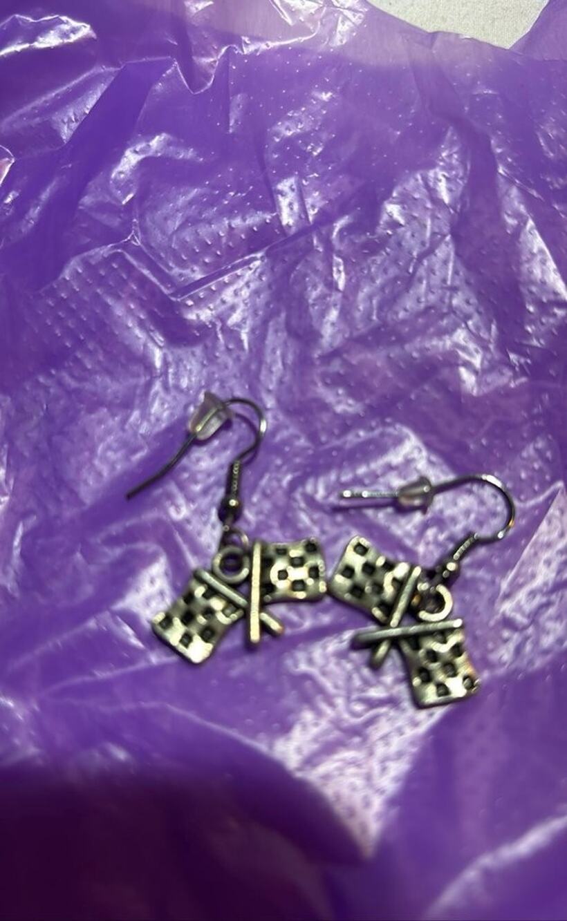 Vintage Racing Flag Earrings